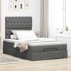 vidaXL Ottoman-Bett mit Matratze & LEDs Dunkelgrau 120x200 cm Stoff