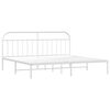vidaXL Bettgestell mit Kopfteil Metall Wei&szlig; 193x203 cm