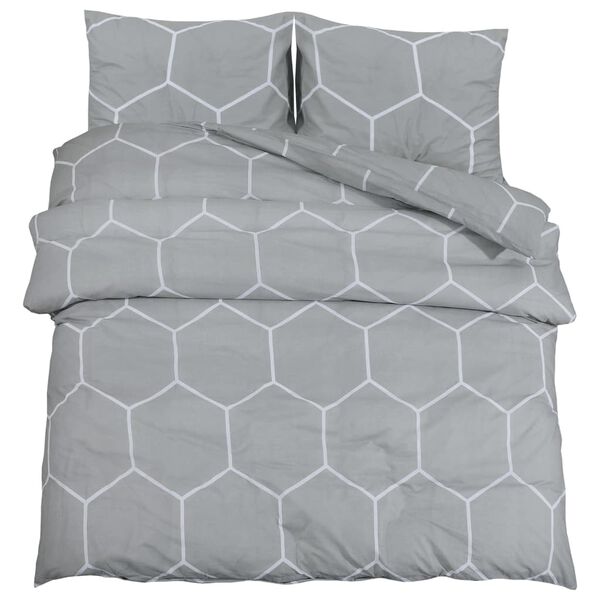 vidaXL Bettw&auml;sche-Set Grau 200x200 cm Baumwolle