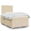 vidaXL Boxspringbett mit Matratze Creme 120x190 cm Stoff