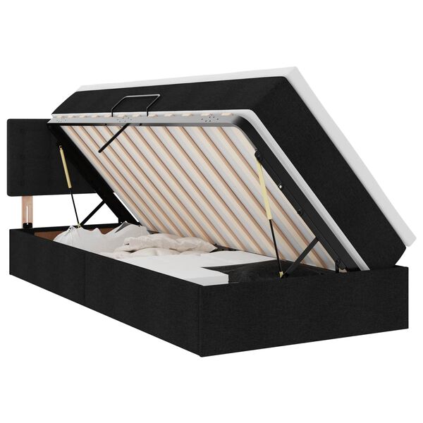 vidaXL Aufbewahrungsbett mit Matratze mit Matratze Schwarz 90 x 200 cm