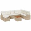 vidaXL Gartensofa-set mit Kissen mit Speicher 9 pcs Beige Poly-Rattan