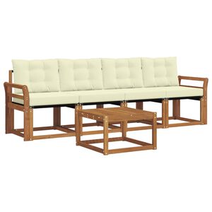 vidaXL Outdoor-Sofagarnitur 5 stk. Natur und Creme