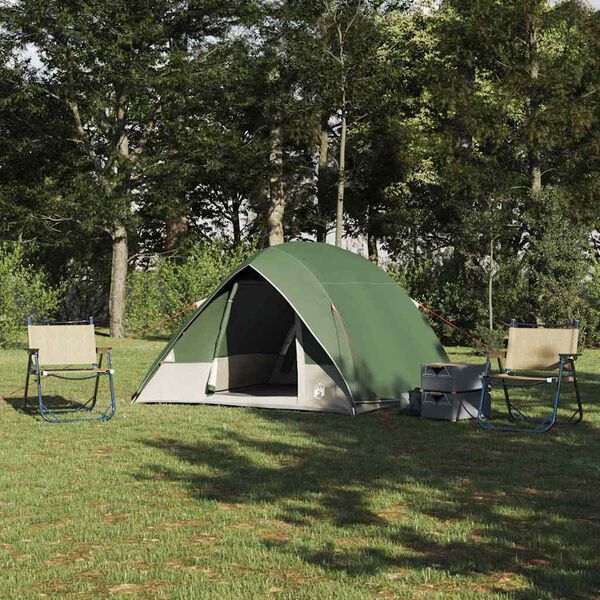 vidaXL Campingzelt mit Dach mit Speicher Gr&uuml;n 275 x 230 x 140 cm Taft