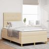 vidaXL Boxspringbett mit Kopfteil Creme 120 x 190 cm Stoff