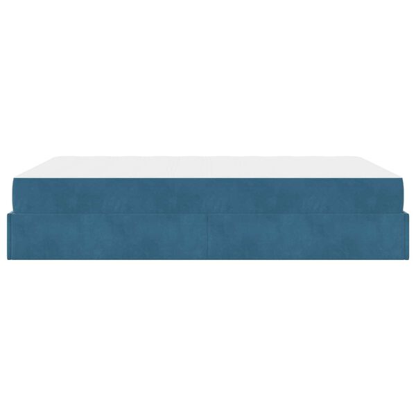vidaXL Bettgestell mit Matratze mit Matratze 2 pcs Blau Samt