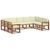vidaXL Outdoor-Sofagarnitur mit Kissen 9 pcs Natur und Creme