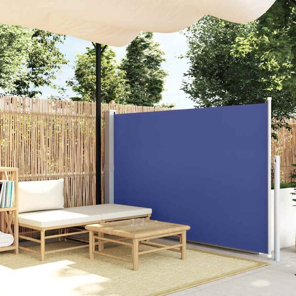 vidaXL Ausziehbare Seitenmarkise 140&times;500 cm Blau
