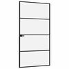vidaXL Innent&uuml;r Schwarz 102x201,5 cm Hartglas & Aluminium Schlank