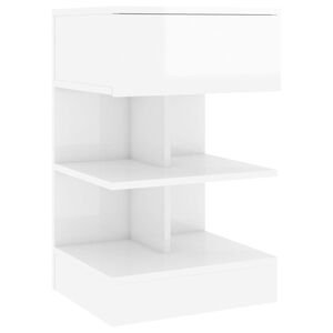 vidaXL Nachttisch Hochglanz-Wei&szlig; 40x35x65 cm Holzwerkstoff