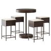 vidaXL 5-tlg. Gartenbar-Set mit Kissen Braun Poly Rattan