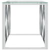 vidaXL Couchtisch 110x45x45 cm Edelstahl und Glas
