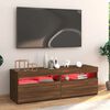vidaXL TV-Schrank mit LED-Leuchten Braun Eichen-Optik 120x35x40 cm