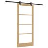 vidaXL Schiebet&uuml;r Natur 93 x 211 cm Massivholz Kiefer und Glas