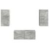 vidaXL TV-Schrankset Wandmontiert 2 pcs Beton Grau Holzwerkstoff