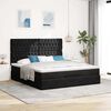 vidaXL Ottoman-Bett mit Matratzen & LEDs Schwarz 180x200 cm Samt