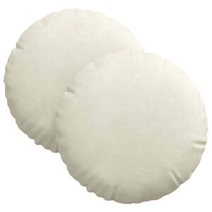 vidaXL Sitzkissen 2 stk. Samt Creme &Oslash;30 x 13 cm