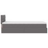 vidaXL Ottoman-Bett mit Matratze Grau 90x200 cm Kunstleder