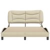 vidaXL Bettgestell mit LED ohne Matratze "Hvar" Creme 140x190 cm Stoff