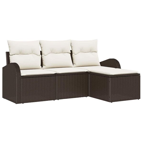 vidaXL Gartensofa-set Braun Poly-Rattan