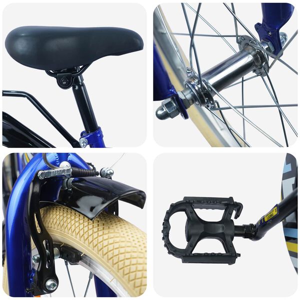 vidaXL Kinderfahrrad 24 Zoll f&uuml;r 8-12 Jahre alt Dunkelblau
