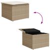 vidaXL Sofa Set mit Kissen 6 pcs Beige und Wei&szlig; Poly-Rattan