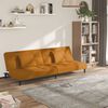 vidaXL Schlafsofa 2-Sitzer mit 2 Kissen Braun Samt