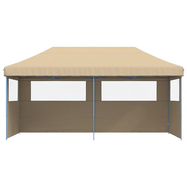 vidaXL Partyzelt Faltbar Pop-Up mit 3 Seitenteilen Beige