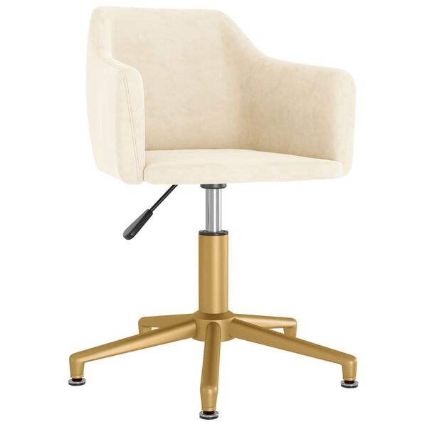 vidaXL Esszimmerst&uuml;hle 4 Stk. Drehbar Creme Samt