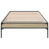 vidaXL Bettgestell Sonoma-Eiche 100x200 cm Holzwerkstoff und Metall