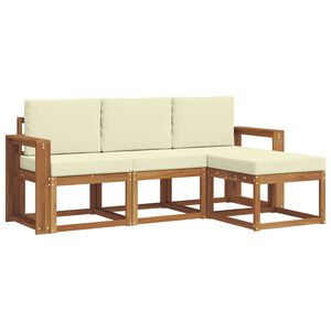 vidaXL Outdoor-Sofagarnitur 4 stk. Natur und Creme