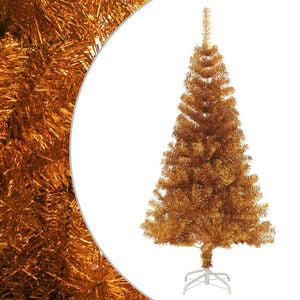vidaXL K&uuml;nstlicher Weihnachtsbaum mit St&auml;nder Gold 150 cm PET