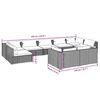 vidaXL 9-tlg. Garten-Lounge-Set mit Kissen Grau Poly Rattan