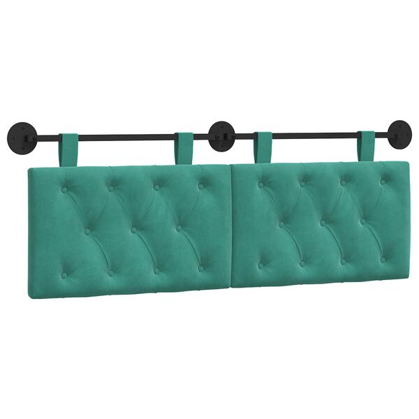 vidaXL H&auml;ngevorderseite Wandmontiert T&uuml;rkis 150 x 55 x 7 cm Samt