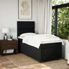 vidaXL Boxspringbett mit Matratze Schwarz 90x200 cm Stoff