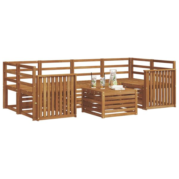 vidaXL Sofagarnituren 7 pcs Natur Massivholz Akazie