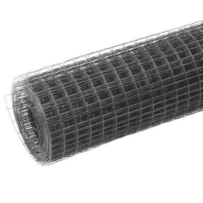 vidaXL Drahtzaun Stahl mit PVC-Beschichtung 10x0,5 m Grau