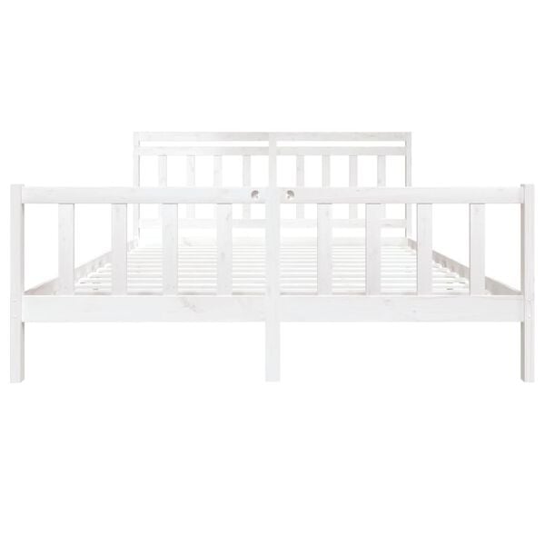 vidaXL Massivholzbett Weiß 180x200 cm