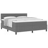 vidaXL Boxspringbett Hellgrau und Wei&szlig; 180 x 200 cm Cordstoff