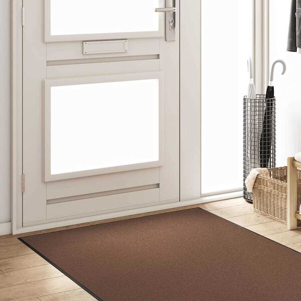 vidaXL Fu&szlig;matte Braun und Schwarz 120 x 400 cm Polypropylen und Vinyl