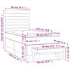 vidaXL Boxspringbett mit Matratze Dunkelgrau 90x190 cm Stoff