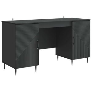vidaXL Schreibtisch Schwarz 142,5 x 50 x 75 cm Holzwerkstoff