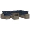 vidaXL 9-teiliges Gartensofa-Set mit Kissen, grau, Polyrattan