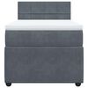 vidaXL Boxspringbett mit Matratze Dunkelgrau 80x200 cm Samt