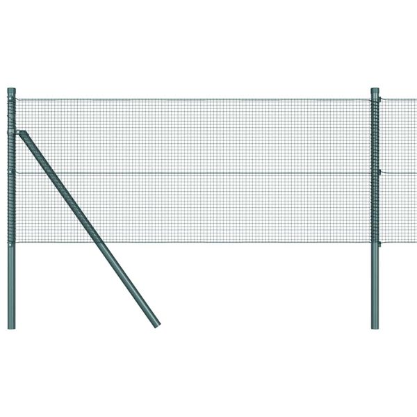 vidaXL Zaunpfosten Gr&uuml;n 25 x 0,8 m (12 x 12 mm Mesh) Stahl und PVC