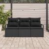 vidaXL Sofa Set 3 pcs Schwarz Poly-Rattan