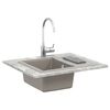 vidaXL Waschbecken Grau 560 x 460 mm 80% Quarz und 20% Harz