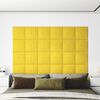 vidaXL Wandpaneele 12 Stk. Hellgelb 30x30 cm Stoff 1,08 m&sup2;