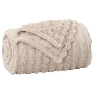 vidaXL &Uuml;berwurfdecke Beige 150 x 130 cm Fleece