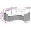 vidaXL 4-tlg. Garten-Sofagarnitur mit Kissen Hellgrau Poly Rattan